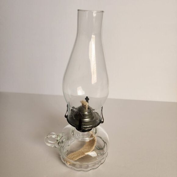 Lamplight Farms Oil Lamp Hurricane Lamp Clear Glass with Pewter - Picture 5 of 7